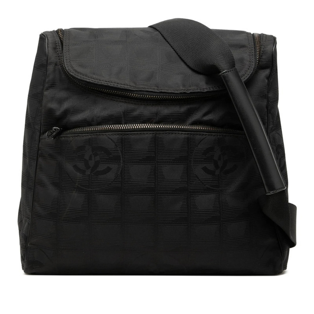 Chanel New Travel Line Coco Mark Backpack A15958 Black Nylon Women's CHANEL